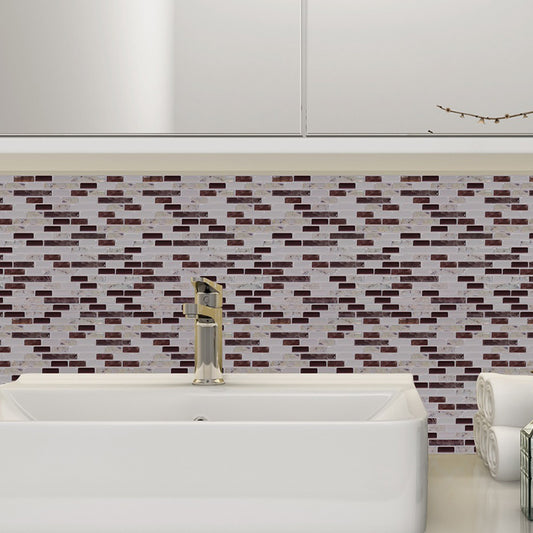 Rustic Brick Effect Peel Wallpaper Panel Grey and White Mosaics Wall Art for Washroom Clearhalo 'Country wall decor' 'Rustic' 'Wallpaper' Wall Decor' 1618714