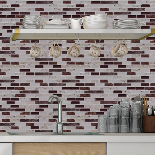 Rustic Brick Effect Peel Wallpaper Panel Grey and White Mosaics Wall Art for Washroom Clearhalo 'Country wall decor' 'Rustic' 'Wallpaper' Wall Decor' 1618715