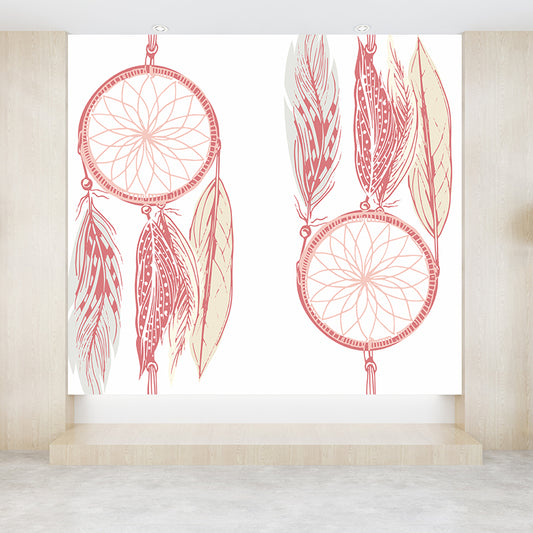 Stain-Proof Dreamcatcher Wall Mural Non-Woven Texture Modern Wall Decor for Girls Room Clearhalo 'Wall Decor' 'Wall Mural' 1619113