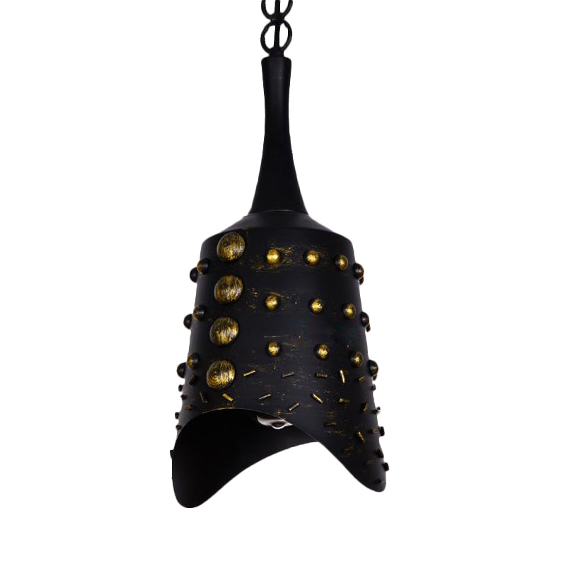 Tower Metal Hanging Lamp Antique One-light Ceiling Light in Black Color for Restaurant Clearhalo 'Ceiling Lights' 'Pendant Lights' 'Pendants' Lighting' 162229