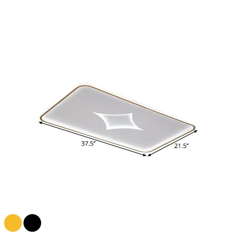 Round/Rectangle Flush Mount Modernist Metallic Black/Gold LED Flush Ceiling Light in White Light, 16"/19.5"/37.5" W Clearhalo 'Ceiling Lights' 'Close To Ceiling Lights' 'Close to ceiling' 'Flush mount' Lighting' 1623327