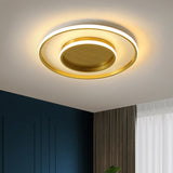 Metal Round Flush Mount Lighting Minimalism LED Ceiling Lamp Fixture in Gold, Warm/White/3 Color Light Gold Clearhalo 'Ceiling Lights' 'Close To Ceiling Lights' 'Close to ceiling' 'Flush mount' Lighting' 1623393