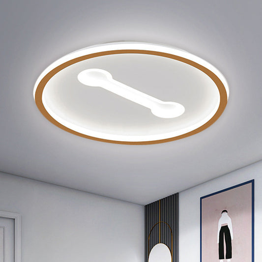 Ultra-Thin Round Metallic Flush Light Nordic Black/Gold LED Flush Mount Fixture in Warm/White Light, 16"/19.5" Dia Gold Clearhalo 'Ceiling Lights' 'Close To Ceiling Lights' 'Close to ceiling' 'Flush mount' Lighting' 1623445