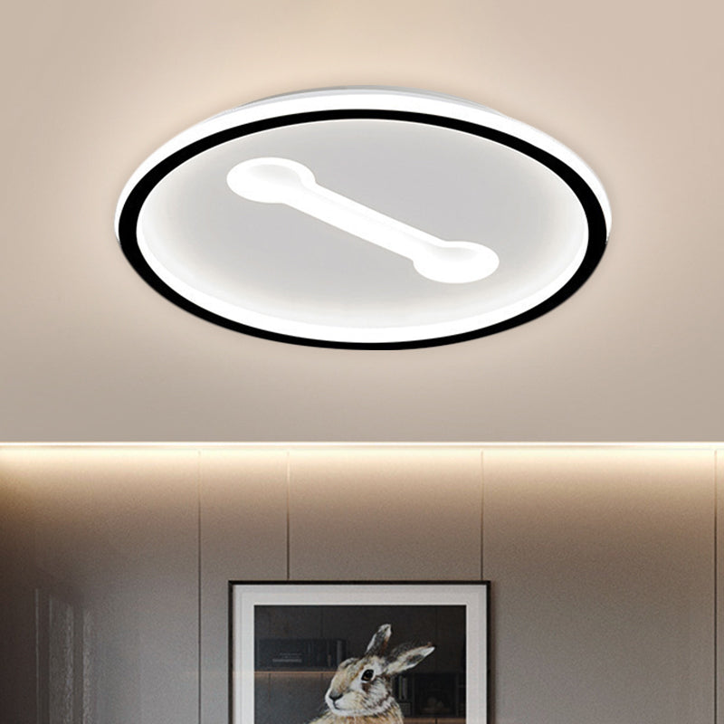 Ultra-Thin Round Metallic Flush Light Nordic Black/Gold LED Flush Mount Fixture in Warm/White Light, 16"/19.5" Dia Black Clearhalo 'Ceiling Lights' 'Close To Ceiling Lights' 'Close to ceiling' 'Flush mount' Lighting' 1623450