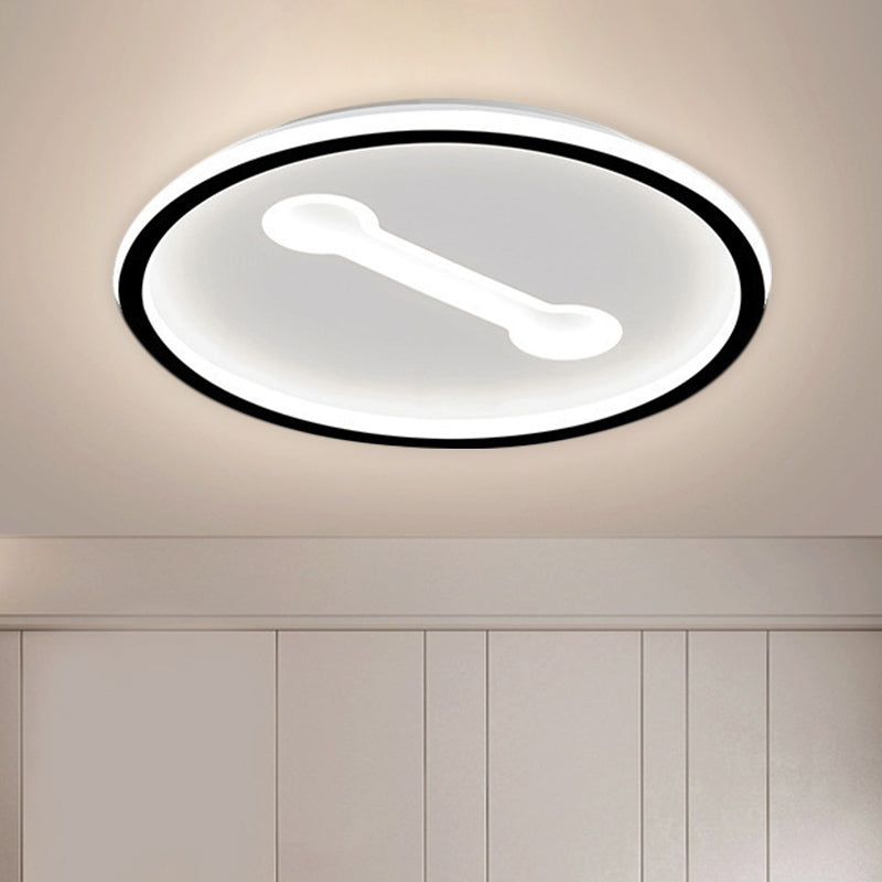 Ultra-Thin Round Metallic Flush Light Nordic Black/Gold LED Flush Mount Fixture in Warm/White Light, 16"/19.5" Dia Clearhalo 'Ceiling Lights' 'Close To Ceiling Lights' 'Close to ceiling' 'Flush mount' Lighting' 1623451