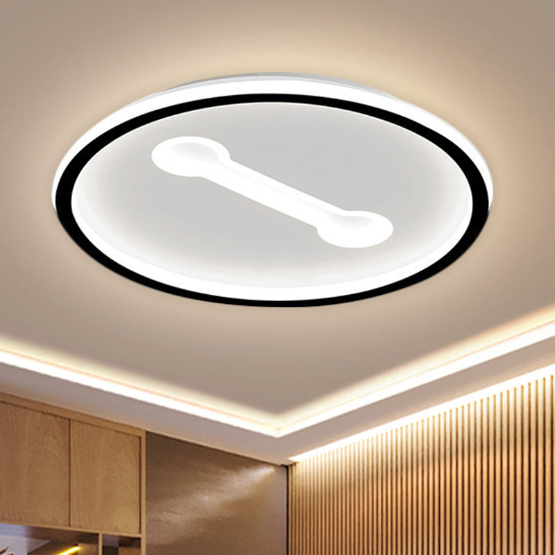 Ultra-Thin Round Metallic Flush Light Nordic Black/Gold LED Flush Mount Fixture in Warm/White Light, 16"/19.5" Dia Clearhalo 'Ceiling Lights' 'Close To Ceiling Lights' 'Close to ceiling' 'Flush mount' Lighting' 1623452