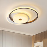 Metallic Circular Flush Mount Nordic LED White Ceiling Mounted Fixture in Warm/White Light, 16"/19.5" Wide White Clearhalo 'Ceiling Lights' 'Close To Ceiling Lights' 'Close to ceiling' 'Flush mount' Lighting' 1623454