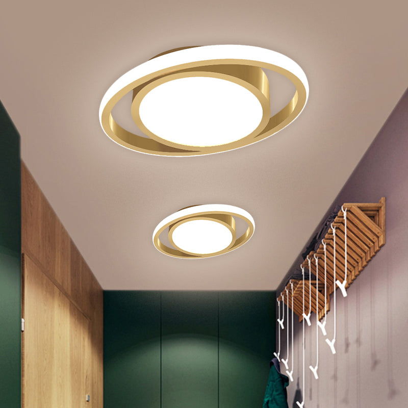 Drum and Circle Balcony Flush Mount Metal LED Contemporary Ceiling Mounted Fixture in Black/Gray/Gold (The customization will be 7 days) Clearhalo 'Ceiling Lights' 'Close To Ceiling Lights' 'Close to ceiling' 'Flush mount' Lighting' 1623468