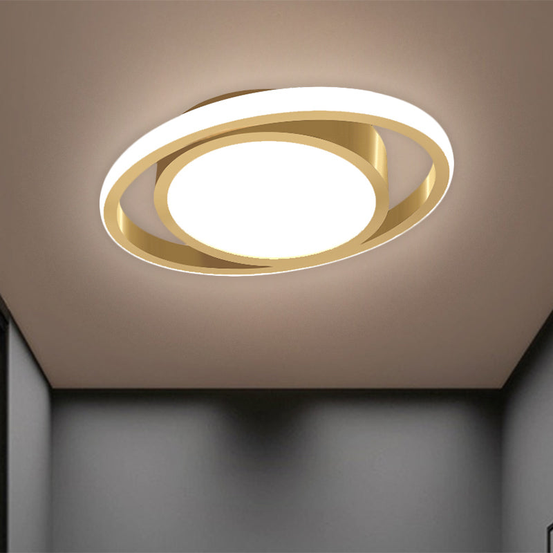 Drum and Circle Balcony Flush Mount Metal LED Contemporary Ceiling Mounted Fixture in Black/Gray/Gold (The customization will be 7 days) Clearhalo 'Ceiling Lights' 'Close To Ceiling Lights' 'Close to ceiling' 'Flush mount' Lighting' 1623469