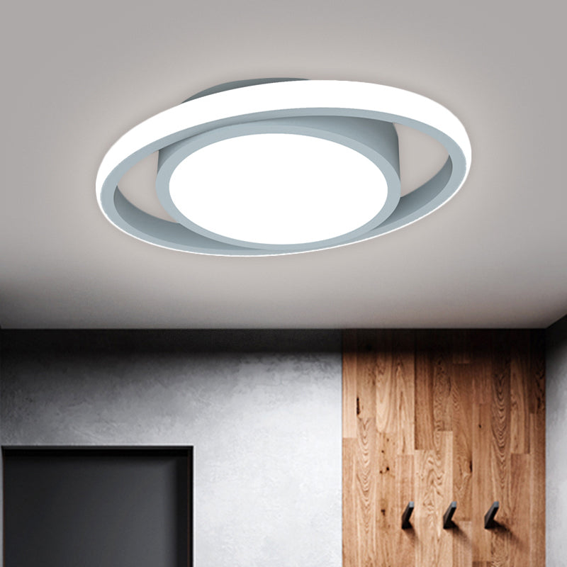 Drum and Circle Balcony Flush Mount Metal LED Contemporary Ceiling Mounted Fixture in Black/Gray/Gold (The customization will be 7 days) Clearhalo 'Ceiling Lights' 'Close To Ceiling Lights' 'Close to ceiling' 'Flush mount' Lighting' 1623473