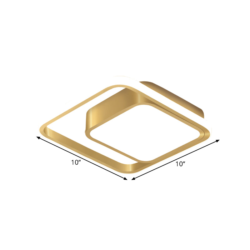 Gold Square Flush Mount Lighting Modernist LED Metal Flush Light Fixture for Corridor (The customization will be 7 days) Clearhalo 'Ceiling Lights' 'Close To Ceiling Lights' 'Close to ceiling' 'Flush mount' Lighting' 1623478