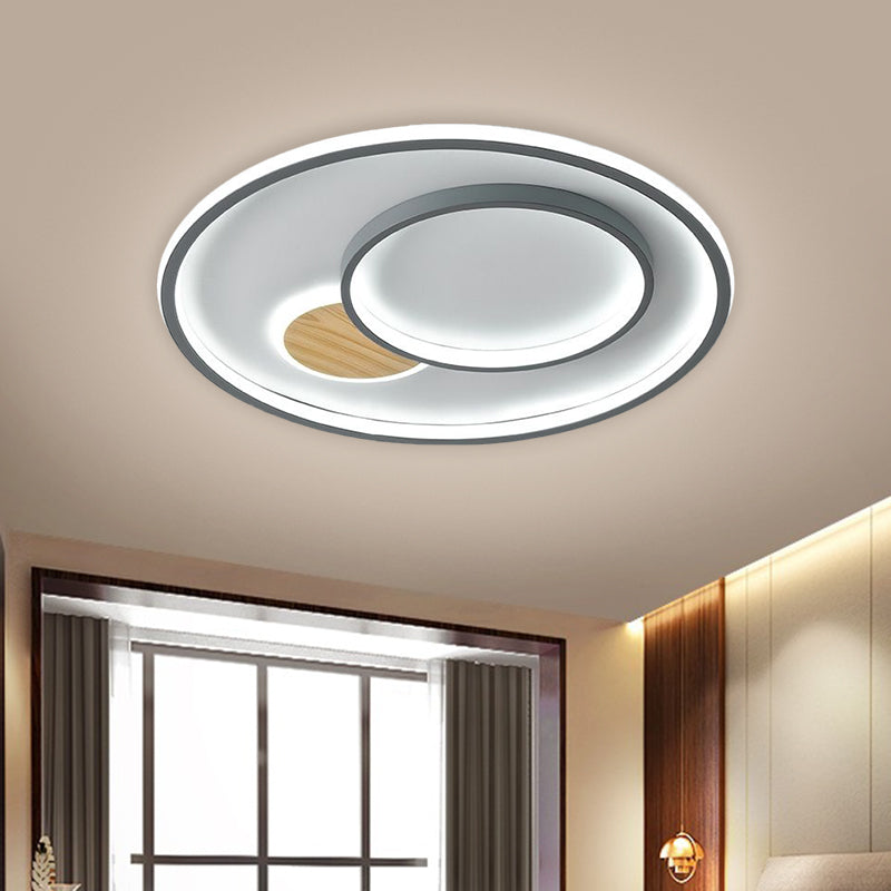 16.5"/20.5" W Acrylic Round Ceiling Lamp Modernist LED Flush Mount Lighting Fixture in Grey, Warm/White Light Grey Clearhalo 'Ceiling Lights' 'Close To Ceiling Lights' 'Close to ceiling' 'Flush mount' Lighting' 1623498