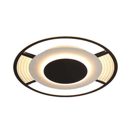 Acrylic Round Close to Ceiling Lamp Contemporary LED Black/Gold Flush Mount in Warm/White/3 Color Light Clearhalo 'Ceiling Lights' 'Close To Ceiling Lights' 'Close to ceiling' 'Flush mount' Lighting' 1623594