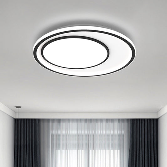 Metal Round Ceiling Flush Mount Nordic LED Flushmount Lighting in Black, 16.5"/20.5" Width (The customization will be 7 days) Black Clearhalo 'Ceiling Lights' 'Close To Ceiling Lights' 'Close to ceiling' 'Flush mount' Lighting' 1623611