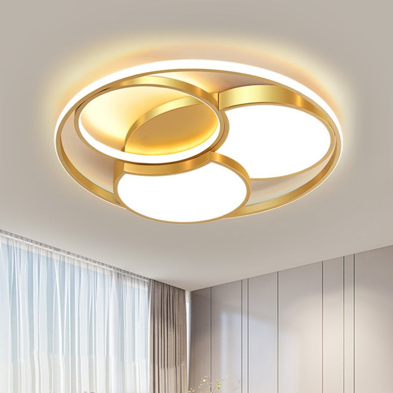 Gold Blossom Flush Light Fixture Modernist LED Metal Flush Mount Lighting, 16.5"/20.5"/24.5" Width (The customization will be 7 days) Gold Clearhalo 'Ceiling Lights' 'Close To Ceiling Lights' 'Close to ceiling' 'Flush mount' Lighting' 1623642