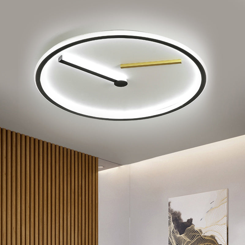 Round Close to Ceiling Lighting Modern Acrylic LED Black Flush Lamp Fixture in Warm/White Light, 12"/16"/19.5" Wide Black Clearhalo 'Ceiling Lights' 'Close To Ceiling Lights' 'Close to ceiling' 'Flush mount' Lighting' 1623705