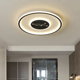 Circular Ceiling Lamp Fixture Simple Acrylic Sleeping Room LED Flush Mount Lamp in Black, Warm/White/3 Color Light Black Clearhalo 'Ceiling Lights' 'Close To Ceiling Lights' 'Close to ceiling' 'Flush mount' Lighting' 1623739