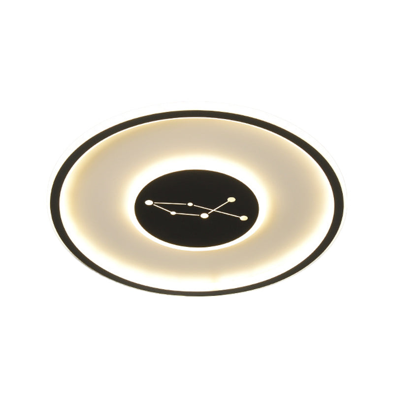 Circular Ceiling Lamp Fixture Simple Acrylic Sleeping Room LED Flush Mount Lamp in Black, Warm/White/3 Color Light Clearhalo 'Ceiling Lights' 'Close To Ceiling Lights' 'Close to ceiling' 'Flush mount' Lighting' 1623741