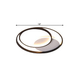 18"/21.5" W Simple Round Flushmount Metallic Sleeping Room LED Ceiling Lamp Fixture in Black, Warm/White Light Clearhalo 'Ceiling Lights' 'Close To Ceiling Lights' 'Close to ceiling' 'Flush mount' Lighting' 1623794