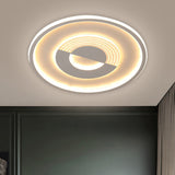 16"/19.5" W Round Acrylic Ceiling Lamp Minimalist LED Black/White Flush Mount Lighting in Warm/White Light for Bedroom Clearhalo 'Ceiling Lights' 'Close To Ceiling Lights' 'Close to ceiling' 'Flush mount' Lighting' 1623820