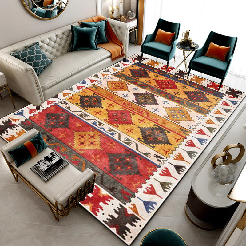 Yellow Tribal Rug Polyester Southwestern Pattern Rug Washable Non-Slip Backing Area Rug for Living Room Clearhalo 'Area Rug' 'Modern' 'Rugs' Rug' 1623842