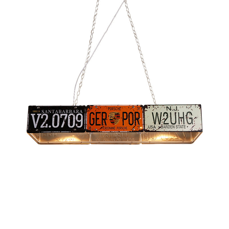 5 Bulbs Rectangle Island Light Retro Industrial Metal Indoor Pendant Light for Dining Table Clearhalo 'Ceiling Lights' 'Island Lights' Lighting' 162474