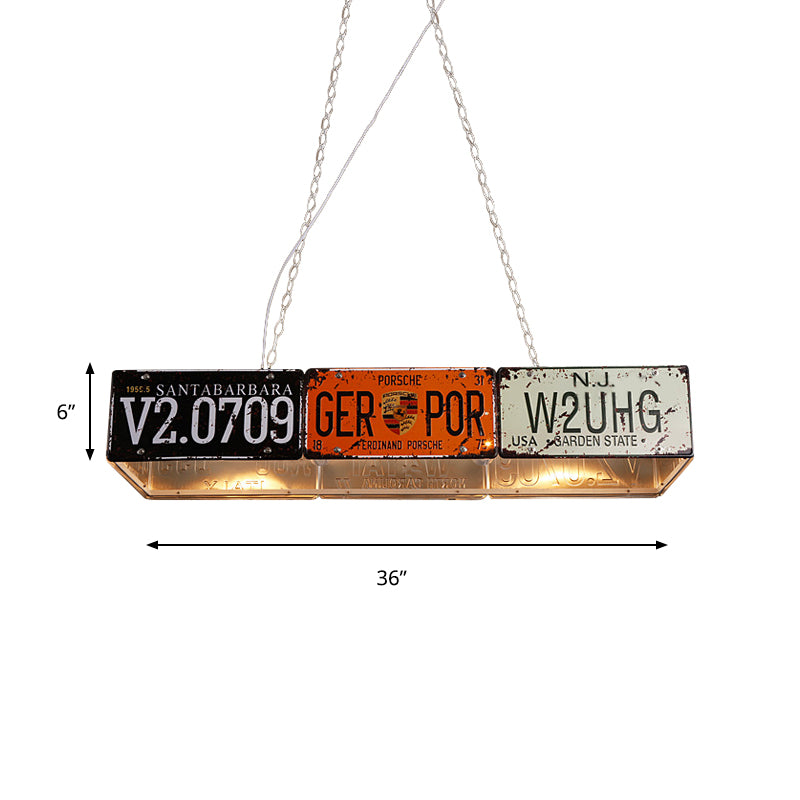 5 Bulbs Rectangle Island Light Retro Industrial Metal Indoor Pendant Light for Dining Table Clearhalo 'Ceiling Lights' 'Island Lights' Lighting' 162475