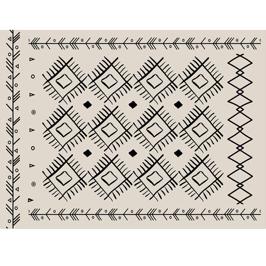 Classic Southwestern Pattern Rug White Tribal Rug Polyester Washable Anti-Slip Backing Area Rug for Living Room Clearhalo 'Area Rug' 'Rugs' 'Southwestern' Rug' 1625075