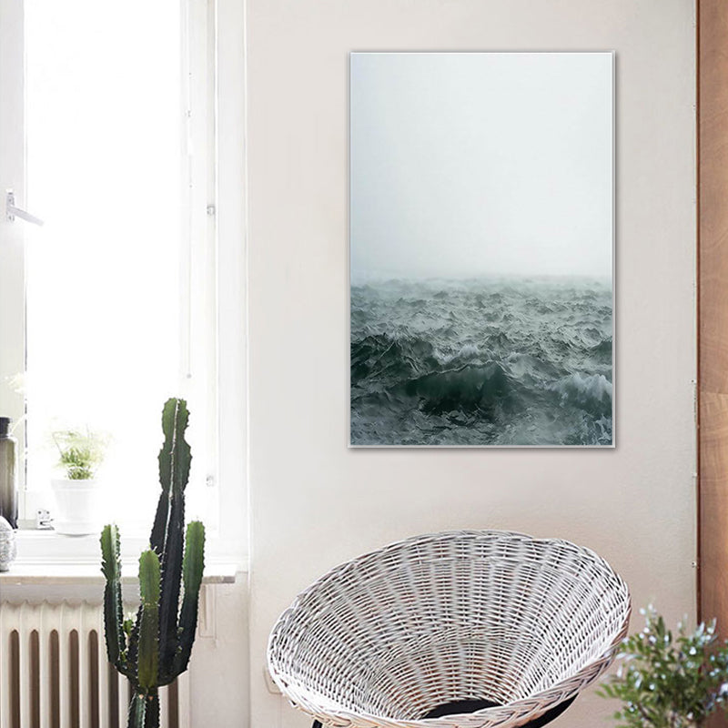 Canvas de mer de mer Gris Printer Nostalgic Textured Surface Wall Art Decor for Home