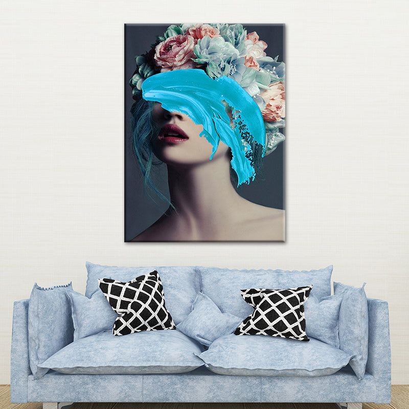 Glam figuur muur decor canvas textureerde pastelkleurige kleur muur kunst print voor eetkamer