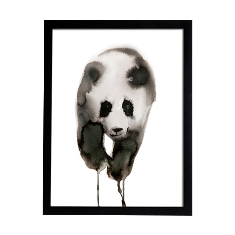 Black and White Panda Canvas Art Textured Asian Style Kids Bedroom Wall Decoration - Clearhalo - 'Arts' - 'Canvas Art' - 1625887