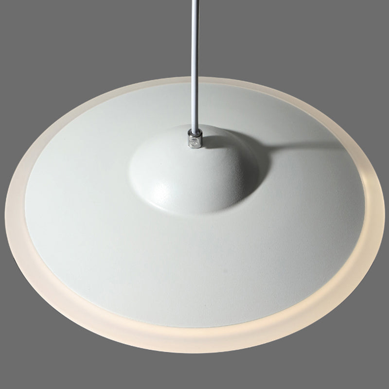 Flying Saucer Suspension Light Nordic Metal 1 Light Black/White Hanging Light in Warm/White Light Clearhalo 'Ceiling Lights' 'Modern Pendants' 'Modern' 'Pendant Lights' 'Pendants' Lighting' 162764