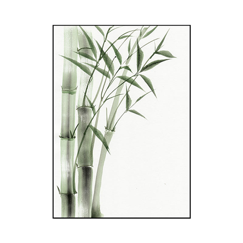 Chinese Bamboo Painting Wall Decor Canvas Textured Green Wall Art for Living Room - Clearhalo - 'Arts' - 'Canvas Art' - 1628543