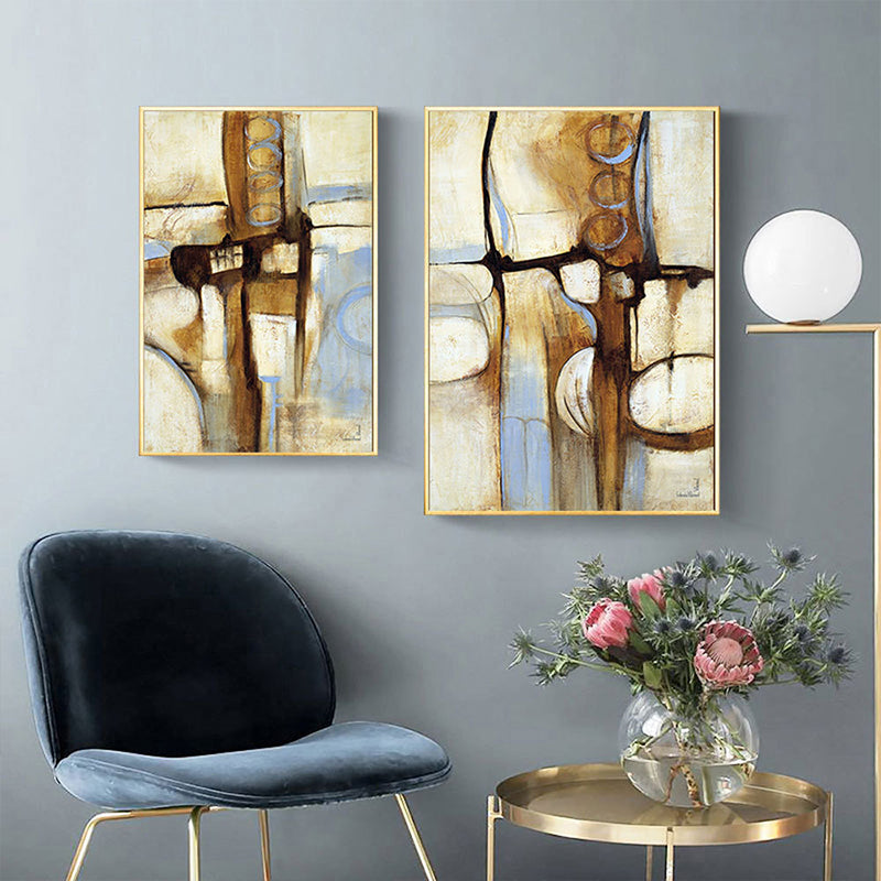Modern Wall Art Brown and Blue Abstract Pattern Canvas Print for Sitting Room Clearhalo 'Art Gallery' 'Canvas Art' 'Contemporary Art Gallery' 'Modern' Arts' 1628716