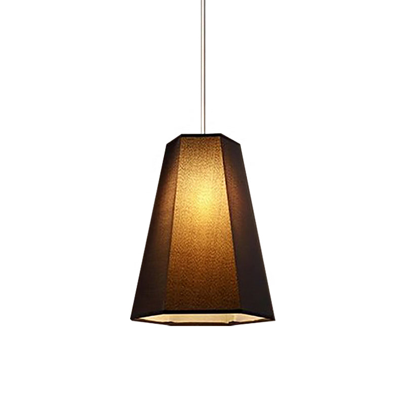 Tapered Fabric Hanging Light Industrial Style 1 Light Restaurant Ceiling Pendant Fixture in Black/White Clearhalo 'Ceiling Lights' 'Modern Pendants' 'Modern' 'Pendant Lights' 'Pendants' Lighting' 162892