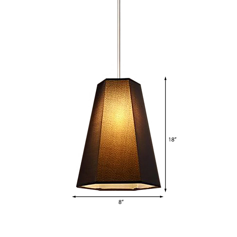 Tapered Fabric Hanging Light Industrial Style 1 Light Restaurant Ceiling Pendant Fixture in Black/White Clearhalo 'Ceiling Lights' 'Modern Pendants' 'Modern' 'Pendant Lights' 'Pendants' Lighting' 162893