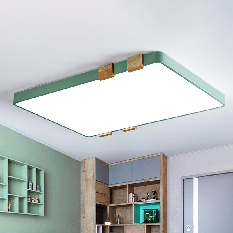 Rectangular Ceiling Light Fixture Nordic Acrylic 1-Light Pink/Yellow/Blue Flush Mount Lamp in Warm/White Light Clearhalo 'Ceiling Lights' 'Close To Ceiling Lights' 'Close to ceiling' 'Flush mount' Lighting' 163282