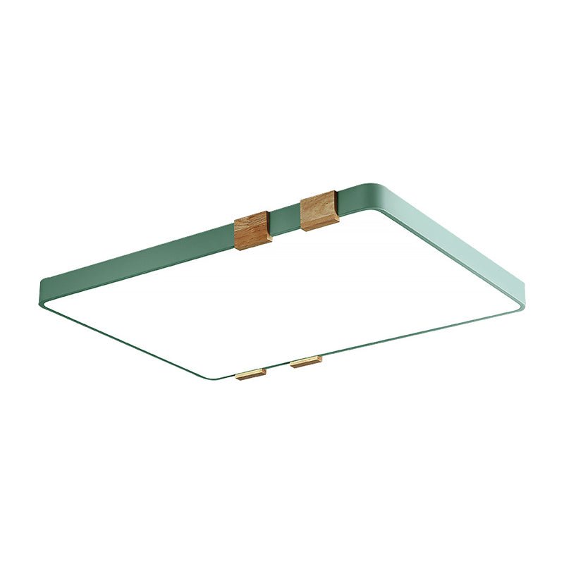 Rectangular Ceiling Light Fixture Nordic Acrylic 1-Light Pink/Yellow/Blue Flush Mount Lamp in Warm/White Light Clearhalo 'Ceiling Lights' 'Close To Ceiling Lights' 'Close to ceiling' 'Flush mount' Lighting' 163283