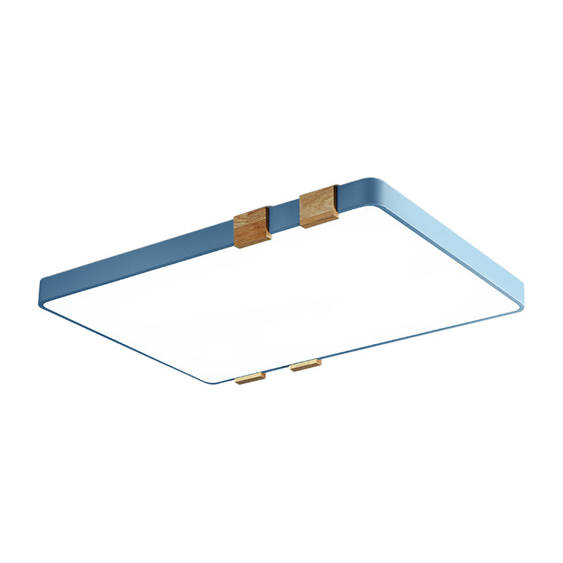 Rectangular Ceiling Light Fixture Nordic Acrylic 1-Light Pink/Yellow/Blue Flush Mount Lamp in Warm/White Light Clearhalo 'Ceiling Lights' 'Close To Ceiling Lights' 'Close to ceiling' 'Flush mount' Lighting' 163292