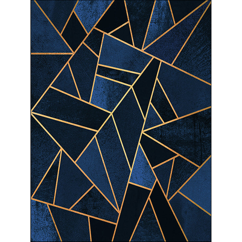 Dark Blue Novelty Rug Polyester Geometric Pattern Rug Washable Non-Slip Backing Carpet for Living Room Clearhalo 'Area Rug' 'Modern' 'Rugs' Rug' 1634312