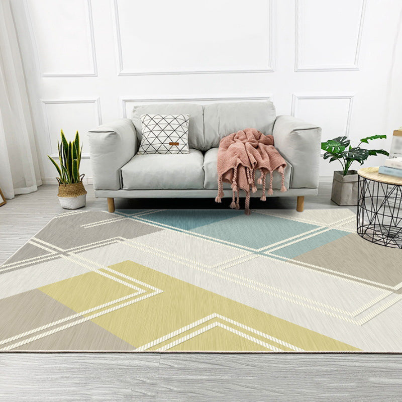 Multicolor Bedroom Rug Modern Geometric Pattern Area Rug Polyester Stain-Resistant Pet Friendly Carpet Clearhalo 'Area Rug' 'Modern' 'Rugs' Rug' 1634335