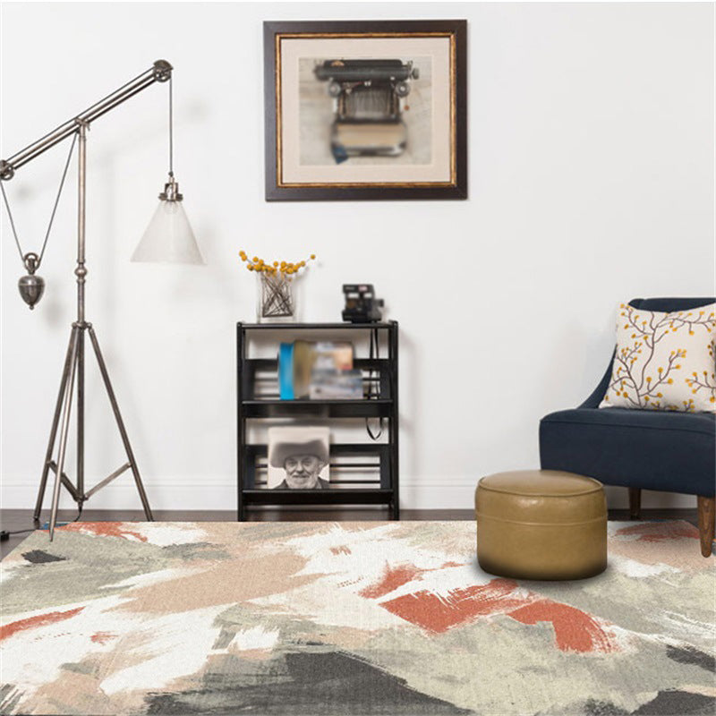 Nordic Modern Rug in Grey Abstract Painting Pattern Rug Polyester Pet Friendly Carpet for Home Decoration Clearhalo 'Area Rug' 'Modern' 'Rugs' Rug' 1634381