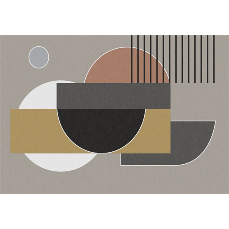 Grey Bedroom Rug Modern Color Block Geometric Stripe Pattern Area Rug Polyester Stain-Resistant Carpet Clearhalo 'Area Rug' 'Modern' 'Rugs' Rug' 1634480