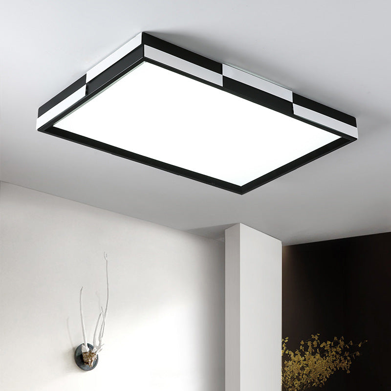 Rectangular Flush Mount Light Modern Acrylic LED Black Ceiling Mounted Lamp in Warm/White Light, 16"/19.5"/37.5" Wide Clearhalo 'Ceiling Lights' 'Close To Ceiling Lights' 'Close to ceiling' 'Flush mount' Lighting' 163449