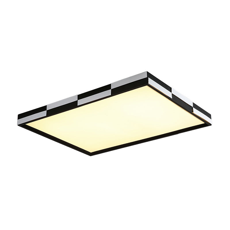 Rectangular Flush Mount Light Modern Acrylic LED Black Ceiling Mounted Lamp in Warm/White Light, 16"/19.5"/37.5" Wide Clearhalo 'Ceiling Lights' 'Close To Ceiling Lights' 'Close to ceiling' 'Flush mount' Lighting' 163450