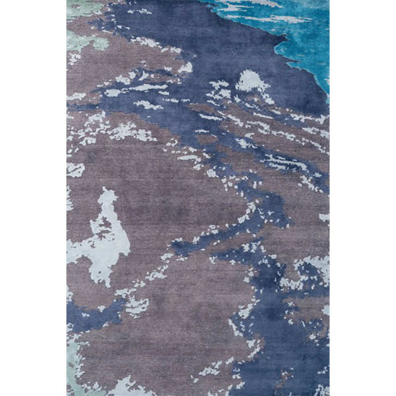 Modern Living Room Rug in Blue Abstract Print Rug Polyester Stain-Resistant Washable Area Rug Clearhalo 'Area Rug' 'Modern' 'Rugs' Rug' 1634512