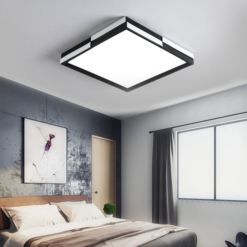 Rectangular Flush Mount Light Modern Acrylic LED Black Ceiling Mounted Lamp in Warm/White Light, 16"/19.5"/37.5" Wide Clearhalo 'Ceiling Lights' 'Close To Ceiling Lights' 'Close to ceiling' 'Flush mount' Lighting' 163453