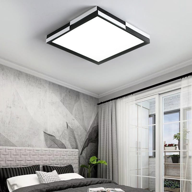 Rectangular Flush Mount Light Modern Acrylic LED Black Ceiling Mounted Lamp in Warm/White Light, 16"/19.5"/37.5" Wide Clearhalo 'Ceiling Lights' 'Close To Ceiling Lights' 'Close to ceiling' 'Flush mount' Lighting' 163454