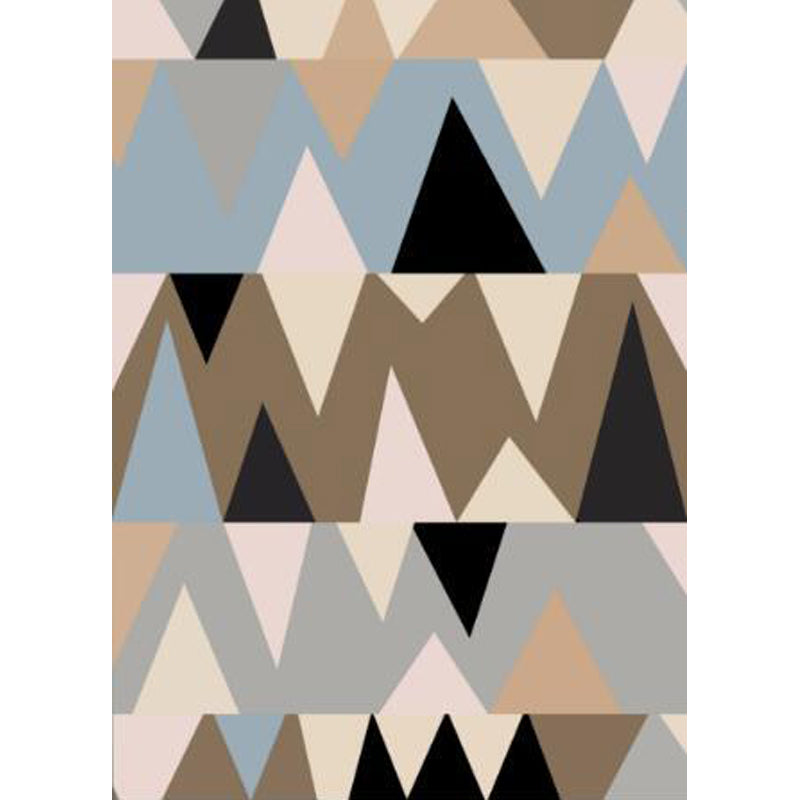 Brown Bedroom Rug Modern Color Block Irregular shape Pattern Area Rug Polyester Washable Non-Slip Carpet Clearhalo 'Area Rug' 'Modern' 'Rugs' Rug' 1634540