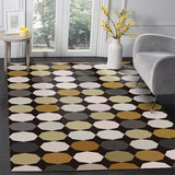 Black and Brown Bedroom Rug Modern Geometry Polygon Pattern Area Rug Polyester Machine Washable Carpet Clearhalo 'Area Rug' 'Modern' 'Rugs' Rug' 1634548